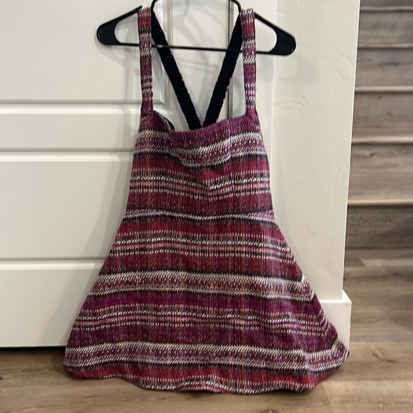 NBD Luce Tweed Pinafore Dress (Magenta + Ivory) - Picture 1 of 5